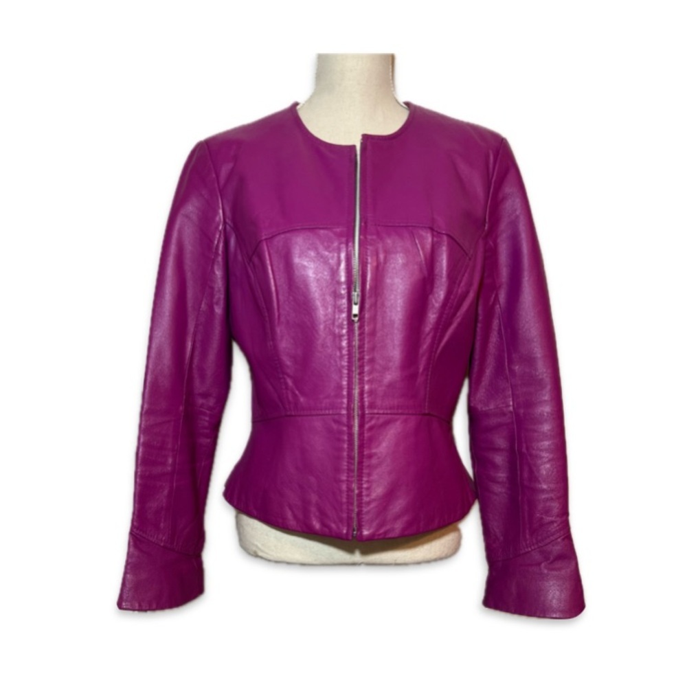 Shape FX Women's Purple Leather Jacket